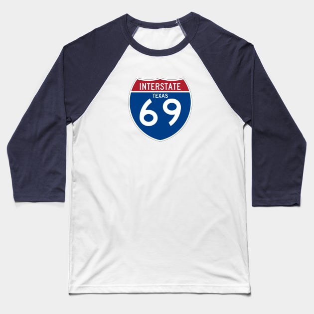 Texas funny road sign Baseball T-Shirt by GreenGuyTeesStore